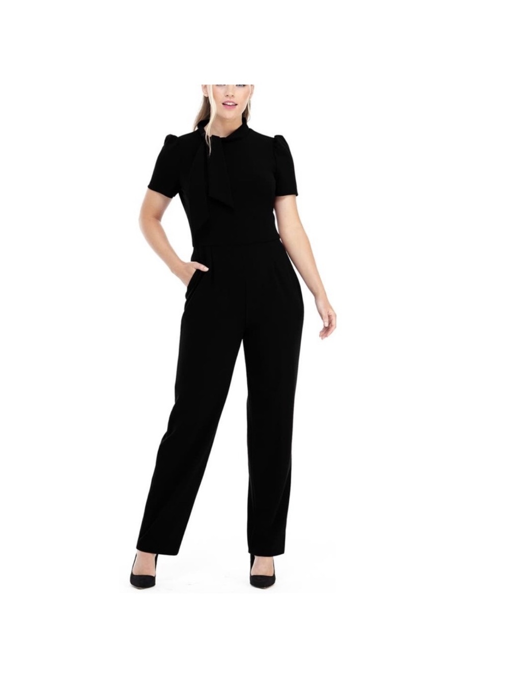 Maggy London Jumpsuit Black 10 EUC - Picture 2 of 10